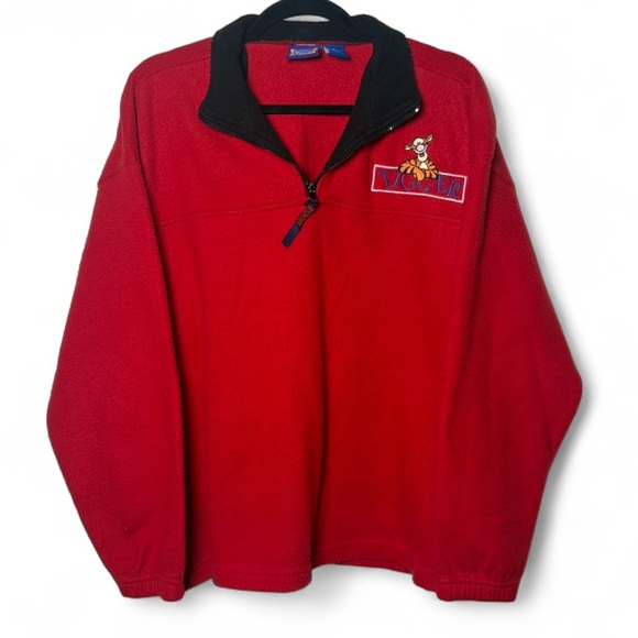 Vintage Pooh 100 Acre Collection Tigger Red Fleece Quarter Zip Pullover (M) - Picture 1 of 5